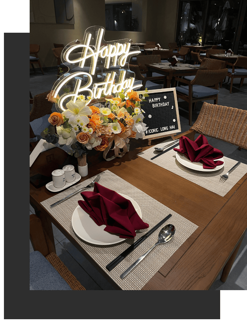 Decor Bàn Tiệc Lãng Mạn Tại Long Hải - Trải Nghiệm Cá Nhân Hóa Tại Nhà Hàng Delight